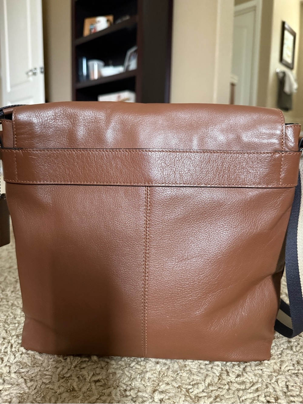 Coach Men's Chestnut Brown Leather Messenger Bag with Wallet - Picture 2 of 2